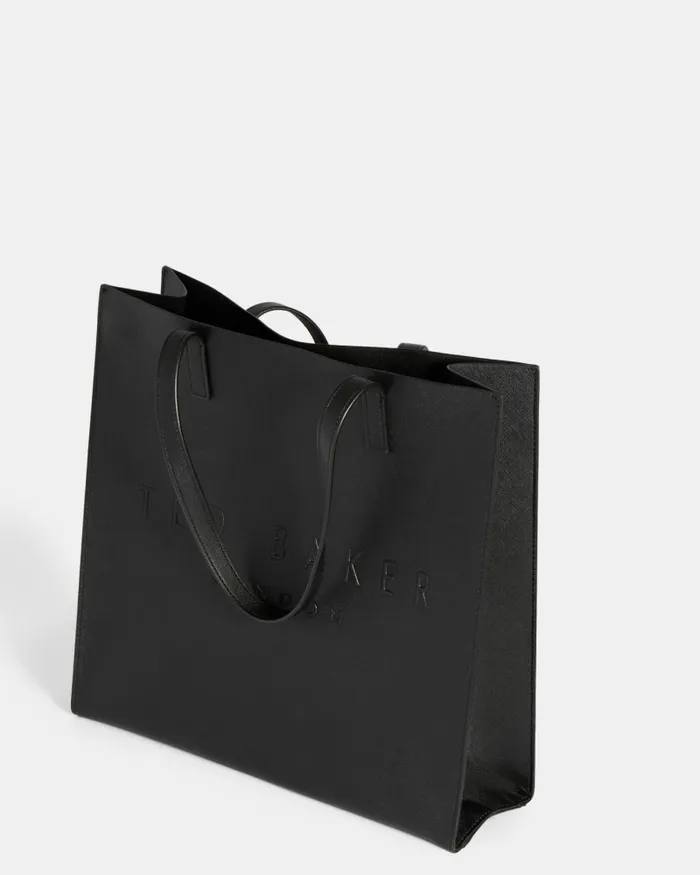 Women SOOCON 8211 Large Crosshatch Icon Bag Black Ted Baker Tote Bags
