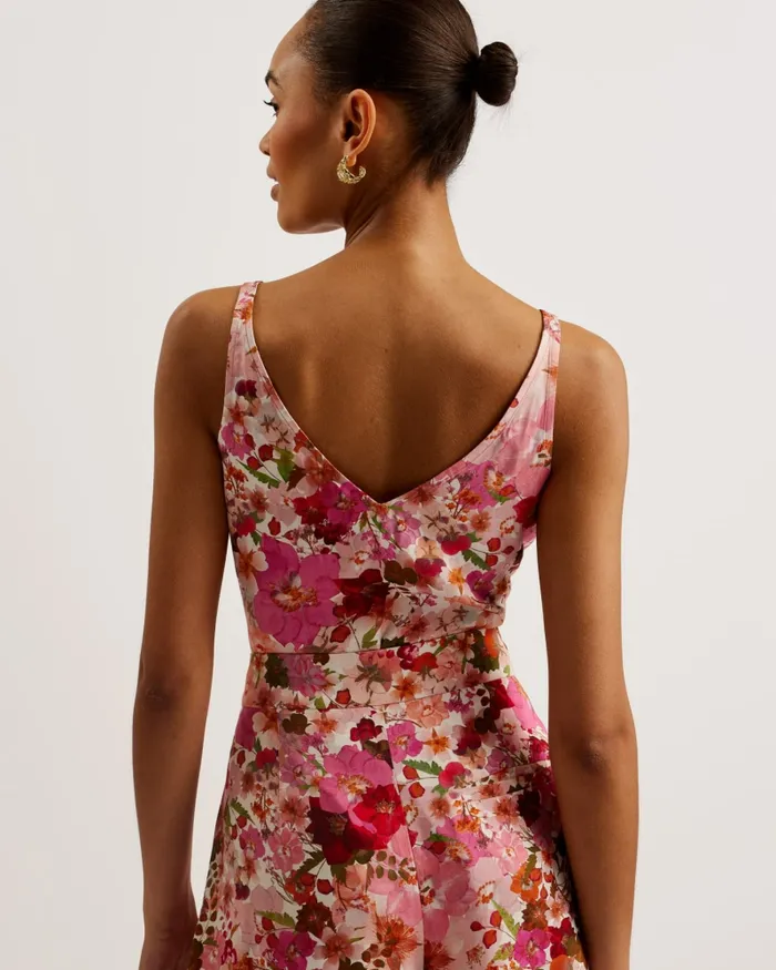 Women SORAPIA 8211 Floral V Neck Panelled Cami Top Pink Ted Baker Tops and Blouses