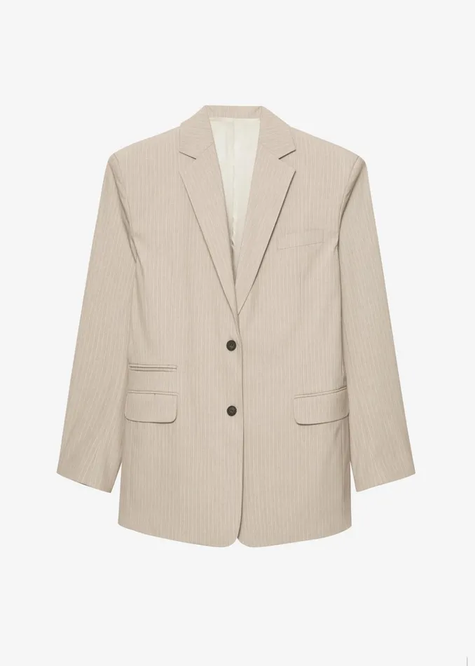 Women Stasia Blazer 8211 Beige Stripe The Frankie Shop Outerwear