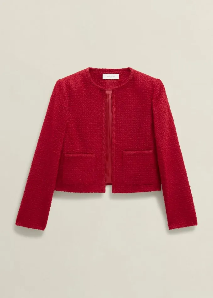 Women Suits and CoOrds Hobbs Rosa Jacket With Wool Rowan Red