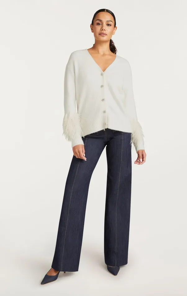 Women Sweaters and Knits Cinq Sept Briana Cardigan Ivory
