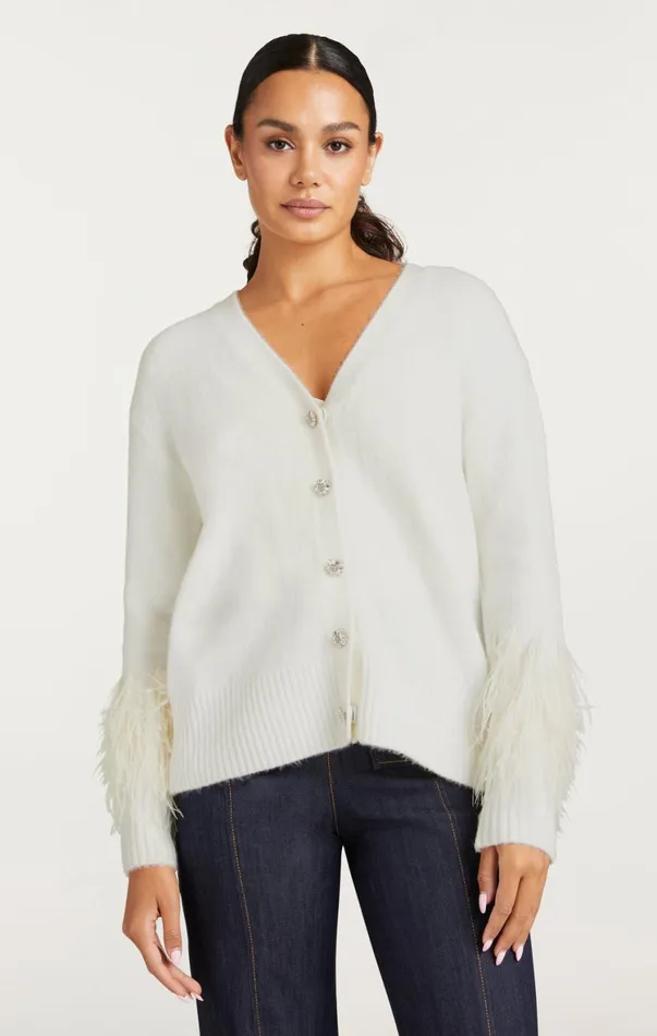 Women Sweaters and Knits Cinq Sept Briana Cardigan Ivory