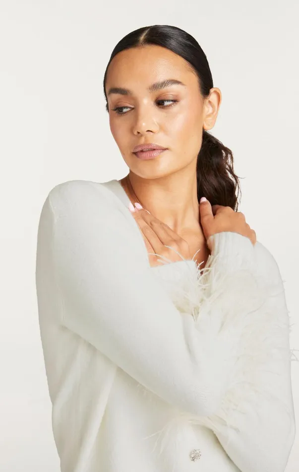 Women Sweaters and Knits Cinq Sept Briana Cardigan Ivory