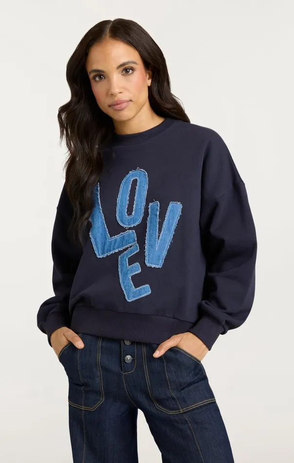 Women Sweaters and Knits Cinq Sept Denim Love Brandy Pullover Navy