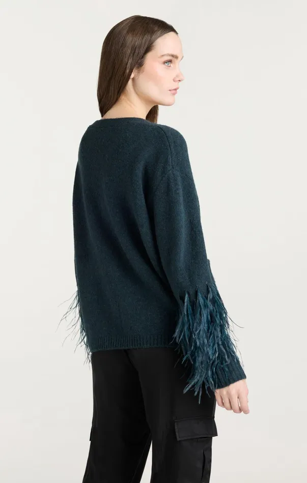 Women Sweaters and Knits Cinq Sept Dreama Marnie Cardigan Green Onyx Multi