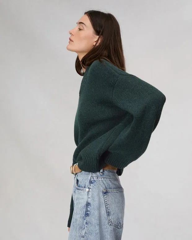 Women Sweaters and Sweatshirts Rag and Bone Danica VNeck Sweater Dark Green