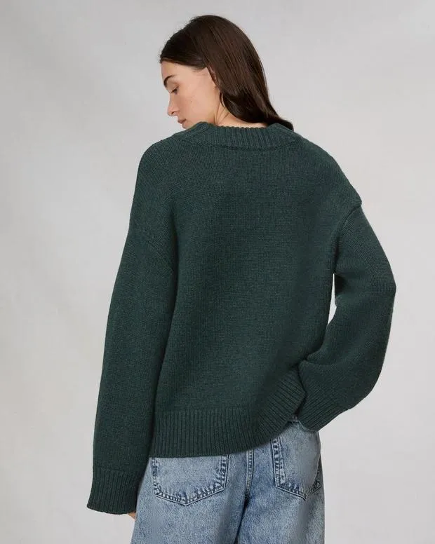 Women Sweaters and Sweatshirts Rag and Bone Danica VNeck Sweater Dark Green