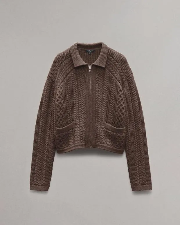 Women Sweaters and Sweatshirts Rag and Bone Kerry Cable Cardigan Brown
