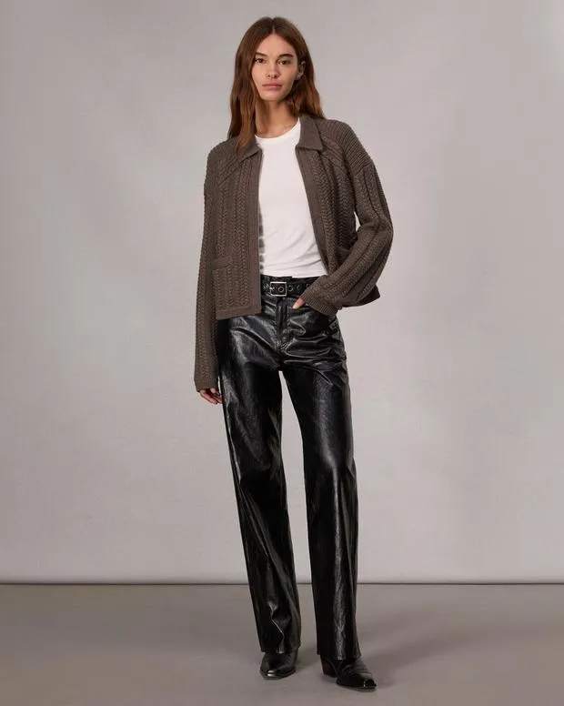 Women Sweaters and Sweatshirts Rag and Bone Kerry Cable Cardigan Brown