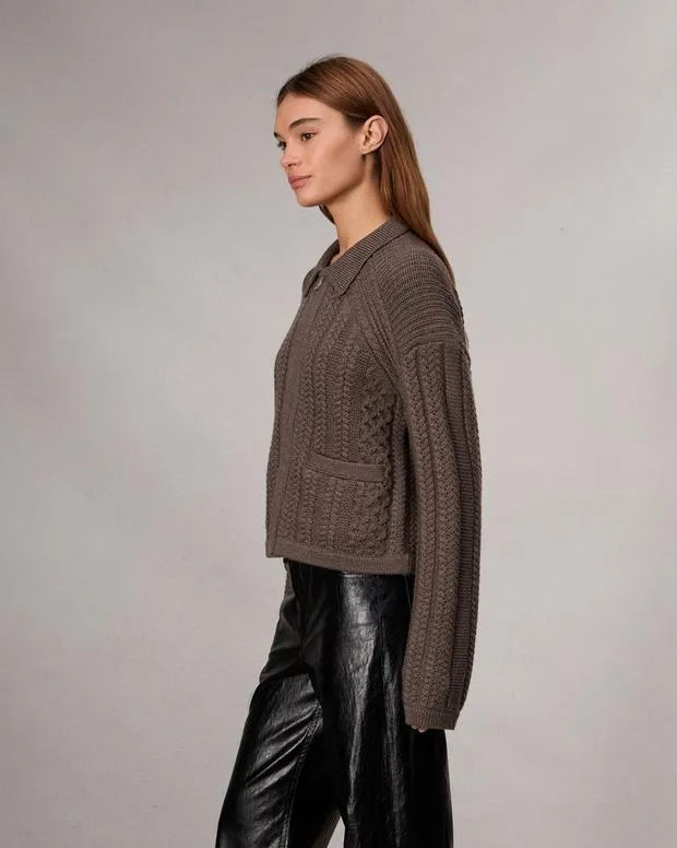 Women Sweaters and Sweatshirts Rag and Bone Kerry Cable Cardigan Brown