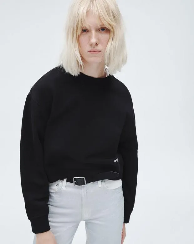 Women Sweaters and Sweatshirts Rag and Bone Vintage Terry Sweatshirt Black