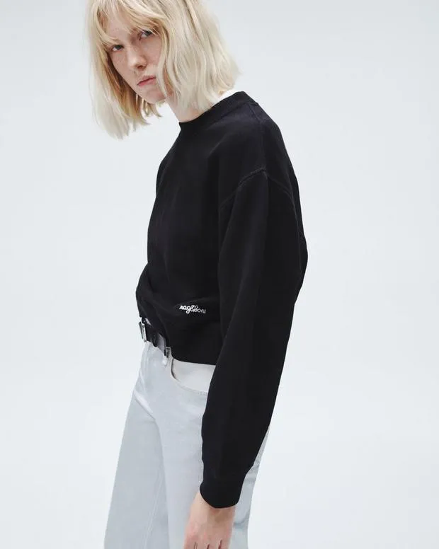 Women Sweaters and Sweatshirts Rag and Bone Vintage Terry Sweatshirt Black
