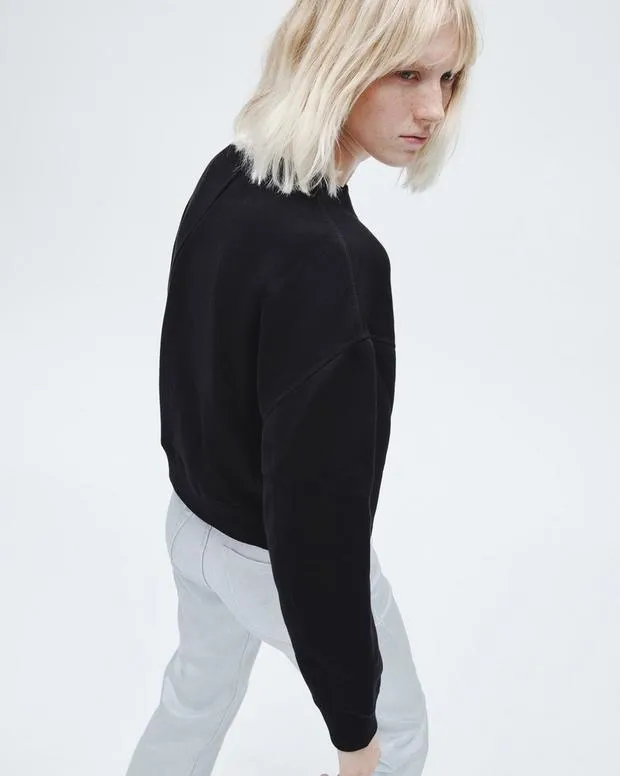 Women Sweaters and Sweatshirts Rag and Bone Vintage Terry Sweatshirt Black