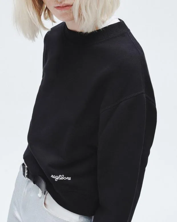 Women Sweaters and Sweatshirts Rag and Bone Vintage Terry Sweatshirt Black