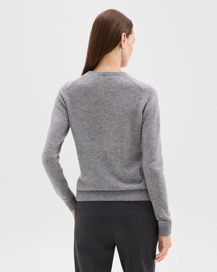 Women Sweaters Cardigans Theory Crewneck Sweater In Feather Cashmere Husky