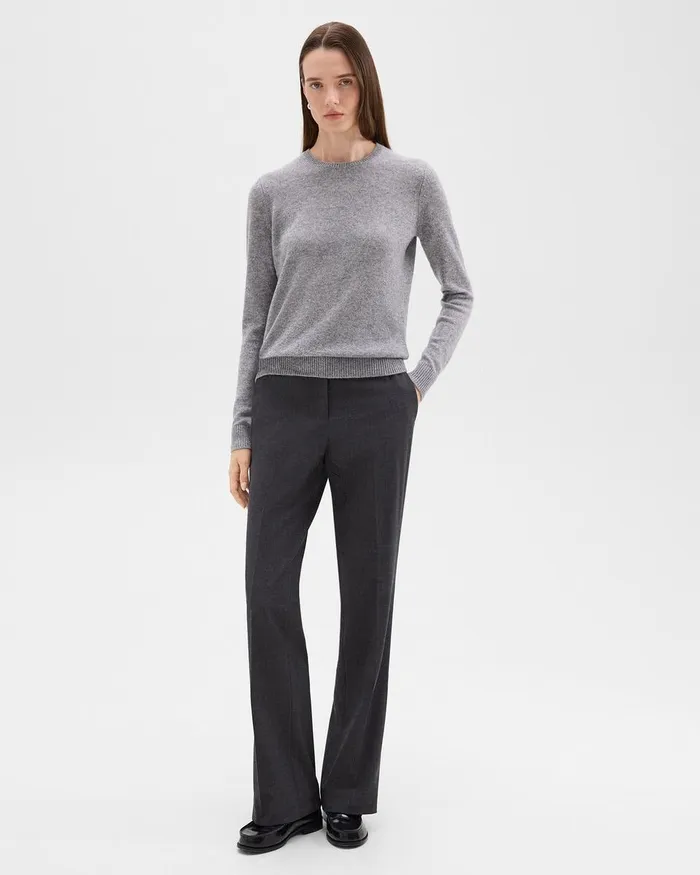 Women Sweaters Cardigans Theory Crewneck Sweater In Feather Cashmere Husky