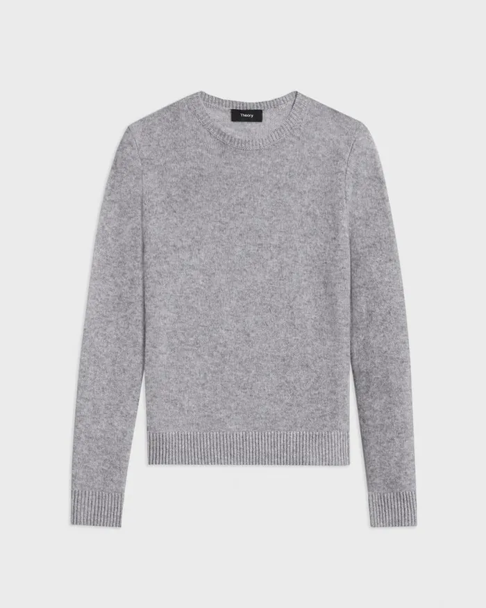 Women Sweaters Cardigans Theory Crewneck Sweater In Feather Cashmere Husky