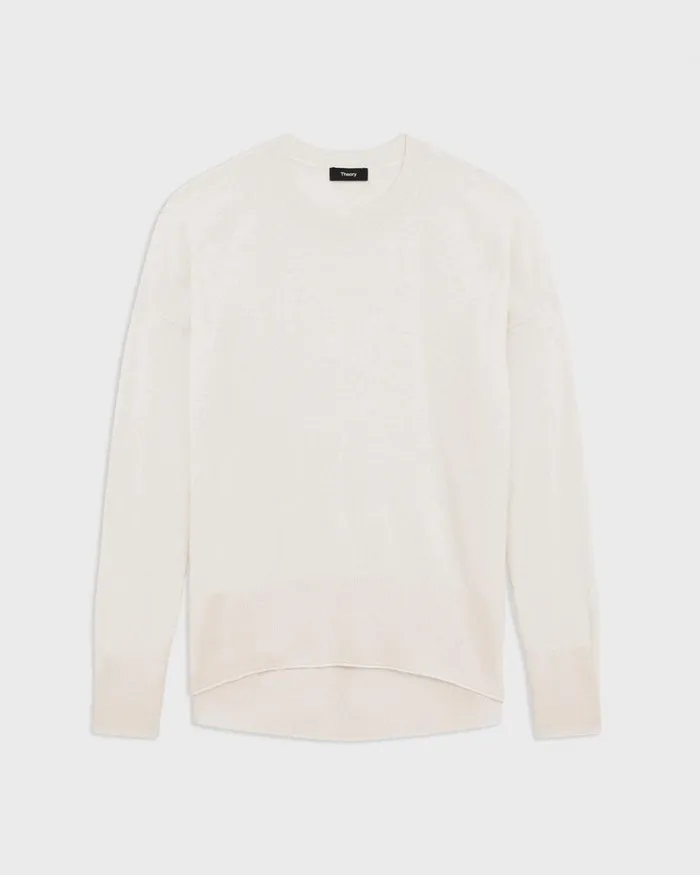 Women Sweaters Cardigans Theory Relaxed Sweater In Cashmere Ivory