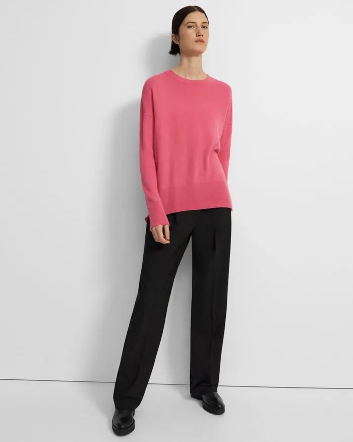 Women Sweaters Cardigans Theory Relaxed Sweater In Cashmere Pink Orchid