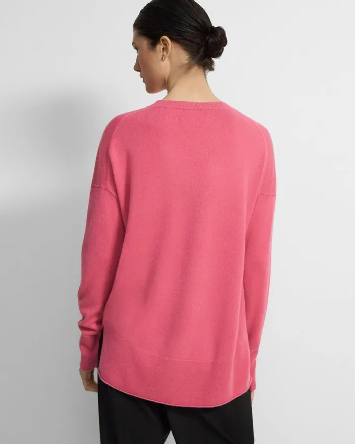 Women Sweaters Cardigans Theory Relaxed Sweater In Cashmere Pink Orchid