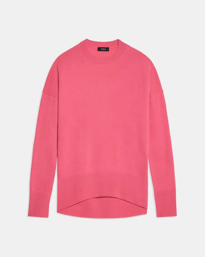Women Sweaters Cardigans Theory Relaxed Sweater In Cashmere Pink Orchid