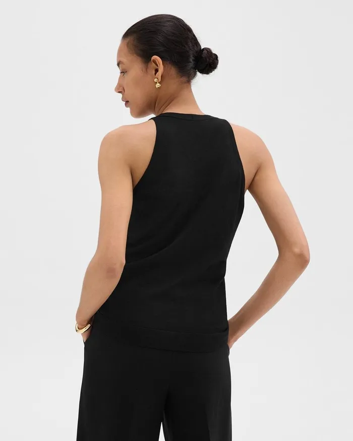 Women Sweaters Cardigans Theory Slim Sweater Vest In Regal Wool Black