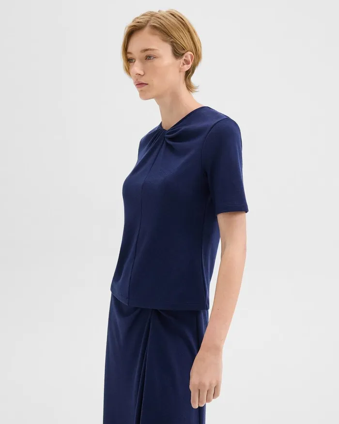 Women Sweaters Cardigans Theory Twisted Sleeveless Top In ViscoseWool Marina Blue