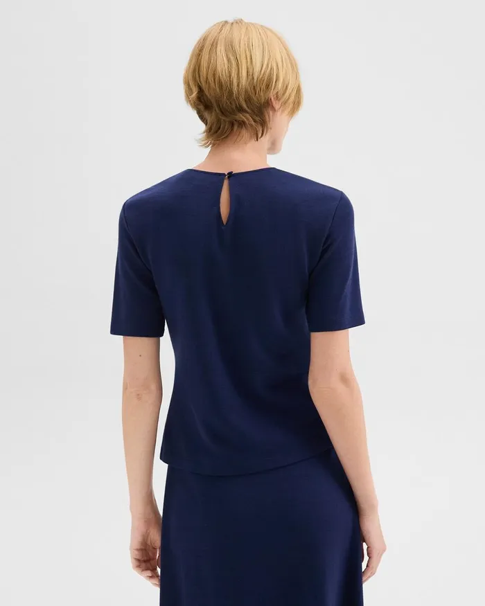 Women Sweaters Cardigans Theory Twisted Sleeveless Top In ViscoseWool Marina Blue