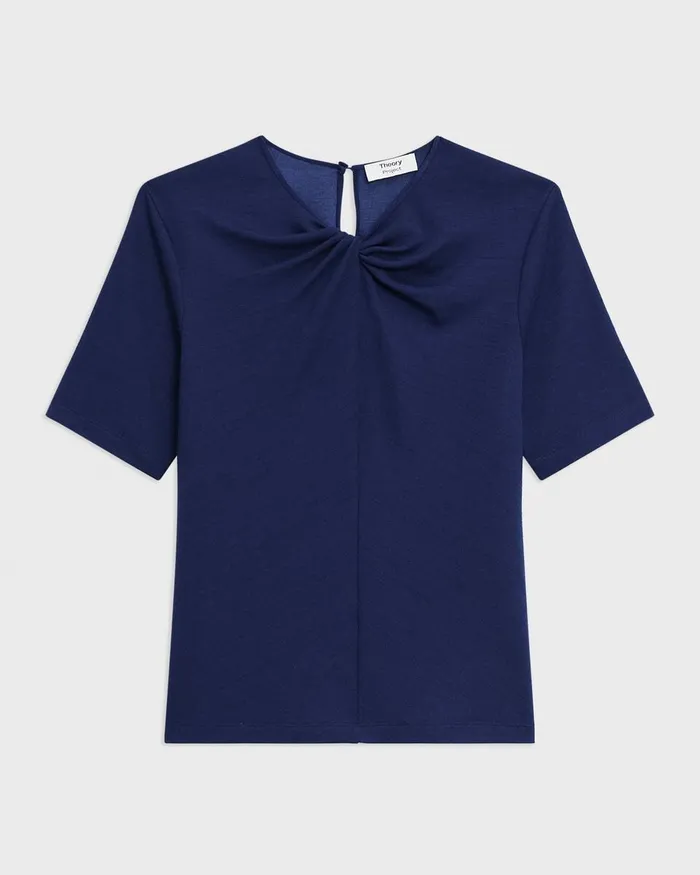 Women Sweaters Cardigans Theory Twisted Sleeveless Top In ViscoseWool Marina Blue