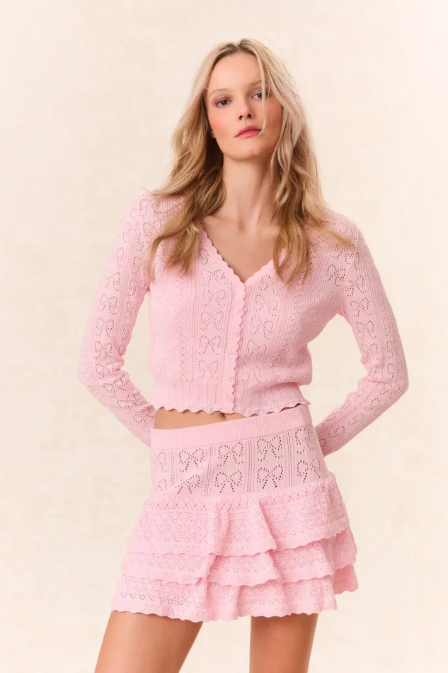 Women Sweaters LoveShackFancy Petra Cardigan Ballerina Pink