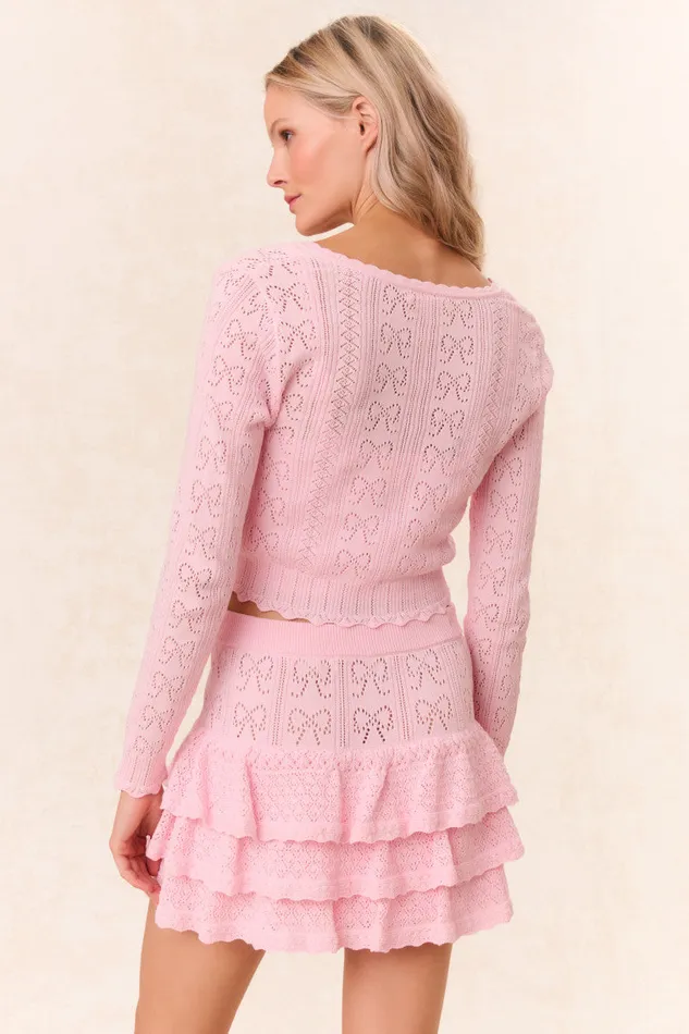 Women Sweaters LoveShackFancy Petra Cardigan Ballerina Pink