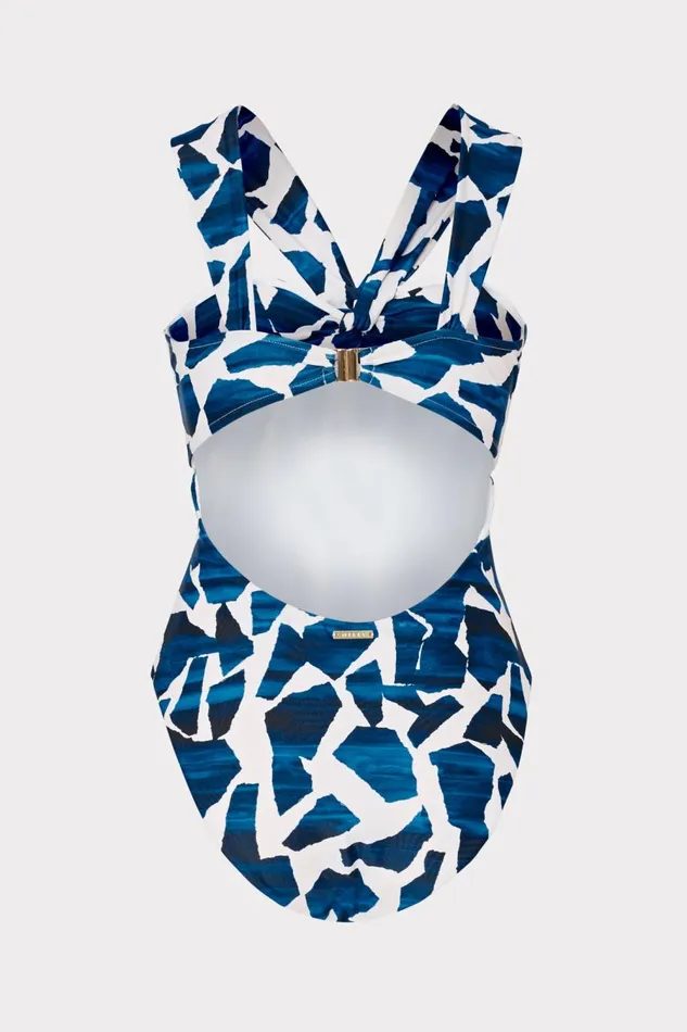 Women Swim and Coverups Milly Betsy Ocean Puzzle Bandeau One Piece Navy Multi Women Swim and Coverups Milly Betsy Ocean Puzzle Bandeau One Piece Navy Multi