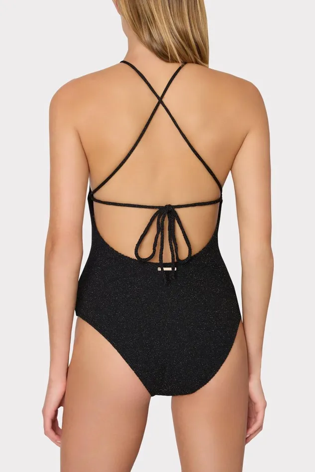 Women Swim and Coverups Milly Cannes Beaded Strap One Piece Blackgold Women Swim and Coverups Milly Cannes Beaded Strap One Piece Blackgold