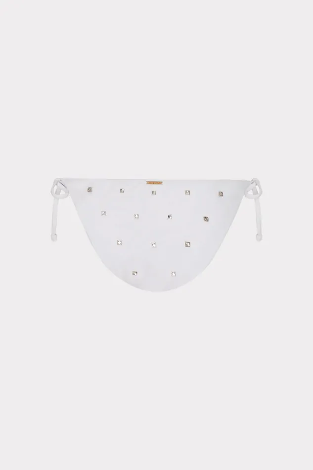 Women Swim and Coverups Milly Millie Diamond Heat Set String Bikini Bottom White