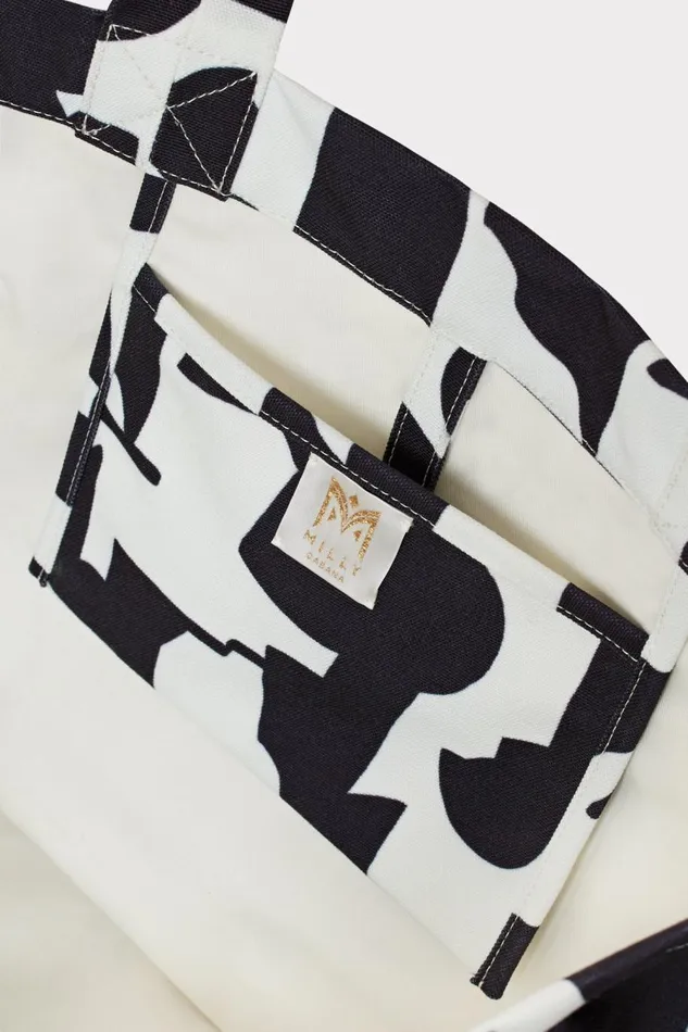 Women Swim and Coverups Milly Milly Mimi Tote Bag Blackecru Women Swim and Coverups Milly Milly Mimi Tote Bag Blackecru