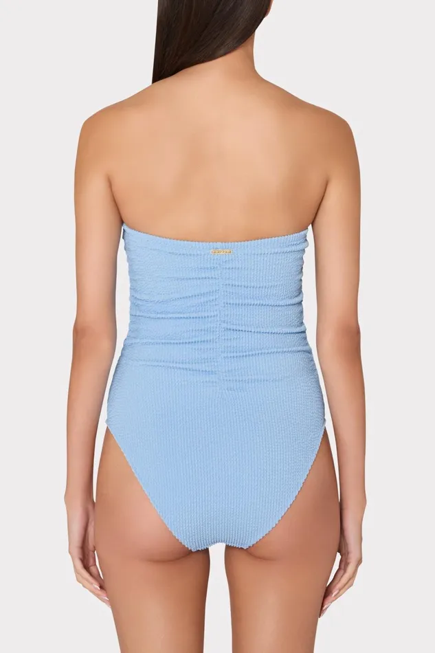 Women Swim and Coverups Milly Textured Ruched One Piece Light Blue Women Swim and Coverups Milly Textured Ruched One Piece Light Blue