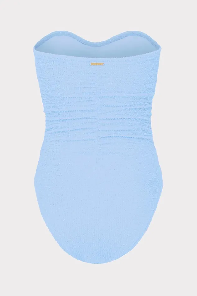 Women Swim and Coverups Milly Textured Ruched One Piece Light Blue Women Swim and Coverups Milly Textured Ruched One Piece Light Blue