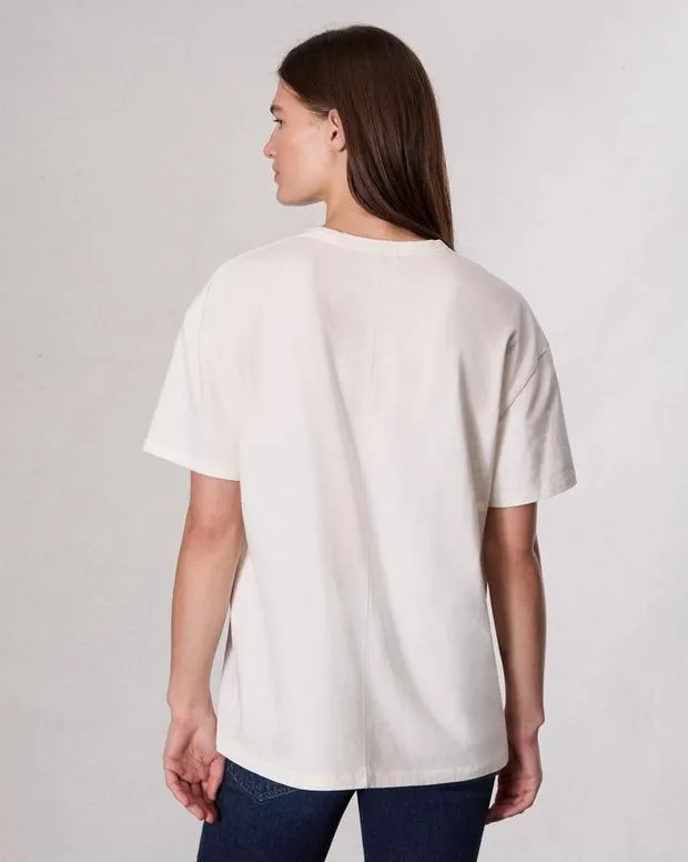 Women TShirts Rag and Bone Nyc Boyfriend TShirt Ivory Multi