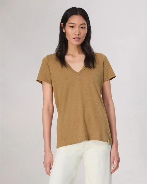 Women TShirts Rag and Bone The Slub Vee Khaki
