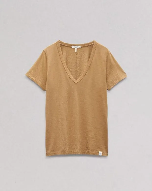 Women TShirts Rag and Bone The Slub Vee Khaki