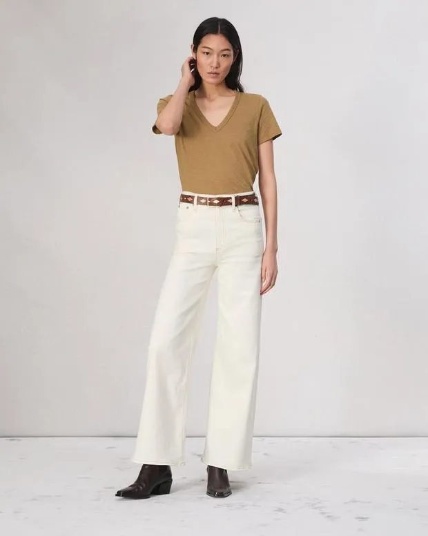 Women TShirts Rag and Bone The Slub Vee Khaki