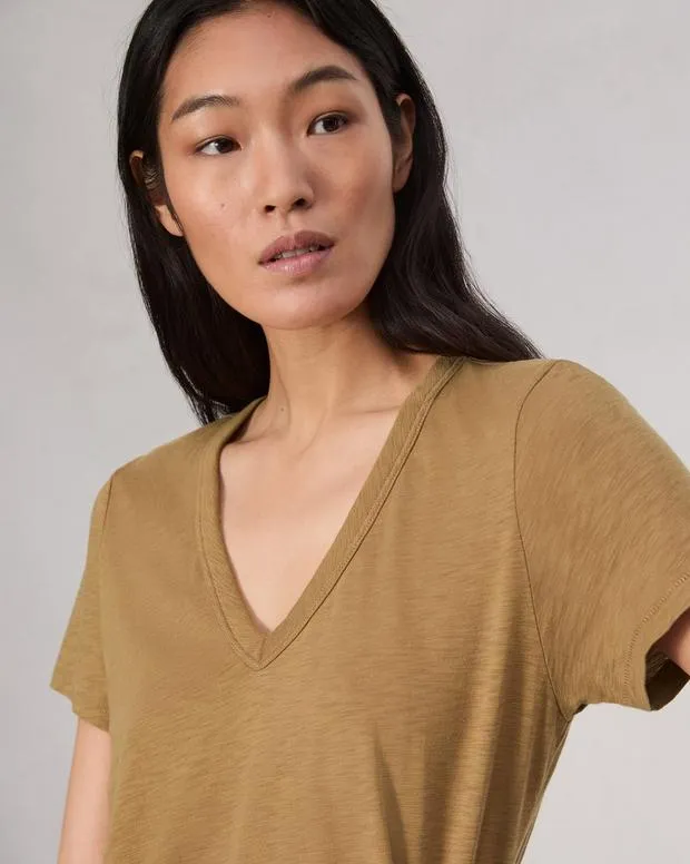 Women TShirts Rag and Bone The Slub Vee Khaki
