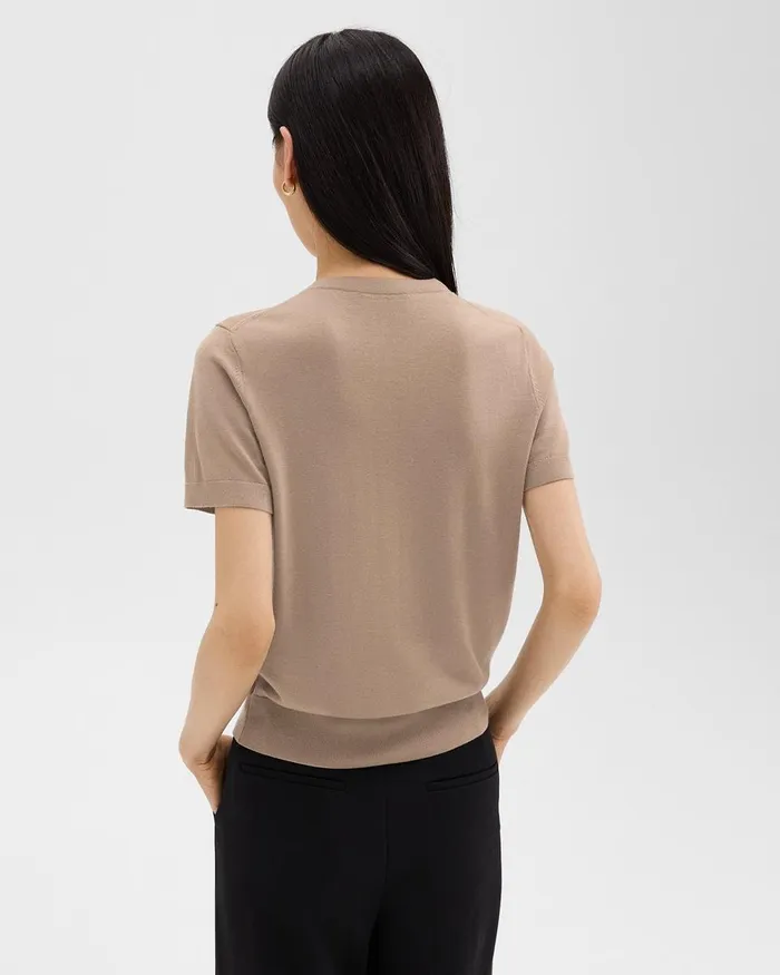 Women TShirts Tank Tops Theory Sweater Tee In Regal Wool Palomino