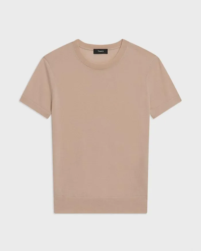 Women TShirts Tank Tops Theory Sweater Tee In Regal Wool Palomino
