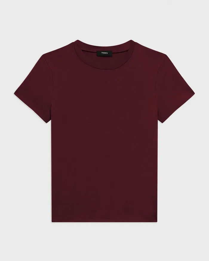 Women TShirts Tank Tops Theory Tiny Tee In Organic Cotton Cordovan