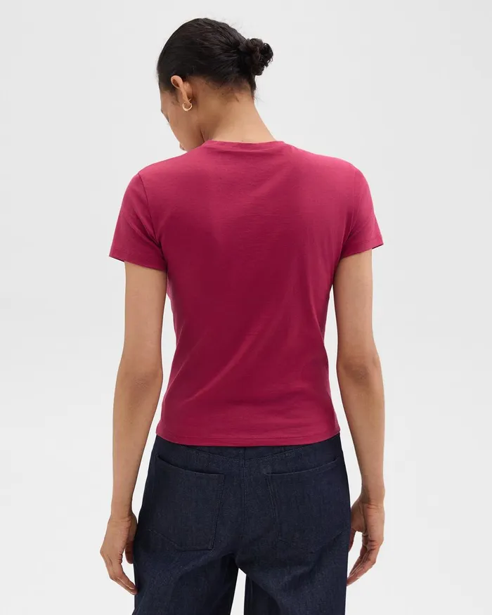 Women TShirts Tank Tops Theory Tiny Tee In Organic Cotton Deep Rose