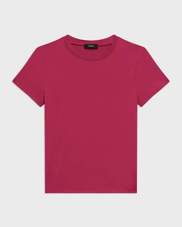 Women TShirts Tank Tops Theory Tiny Tee In Organic Cotton Deep Rose
