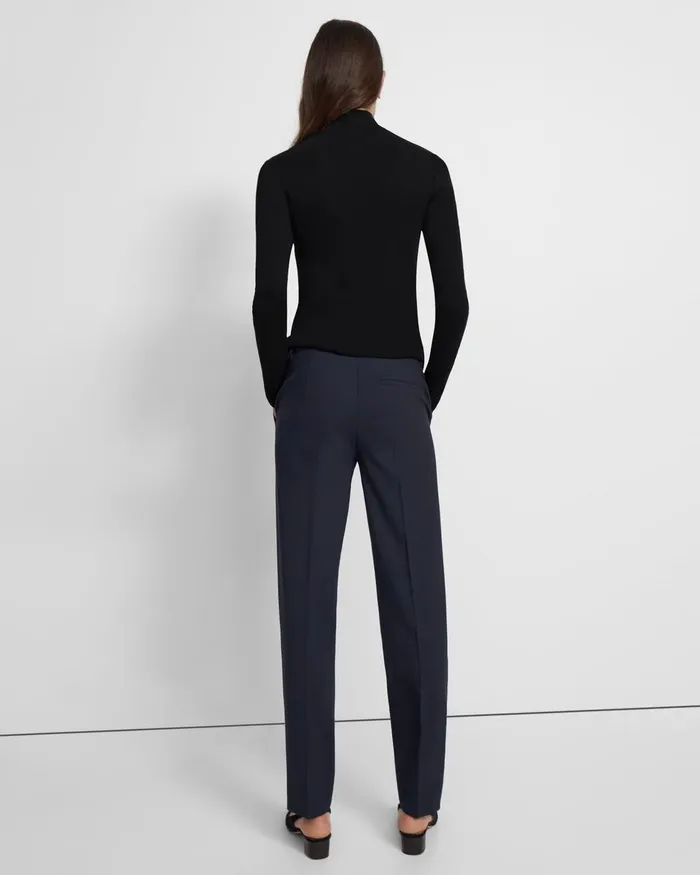 Women TShirts Tank Tops Theory Turtleneck Sweater In Ribbed Viscose Black