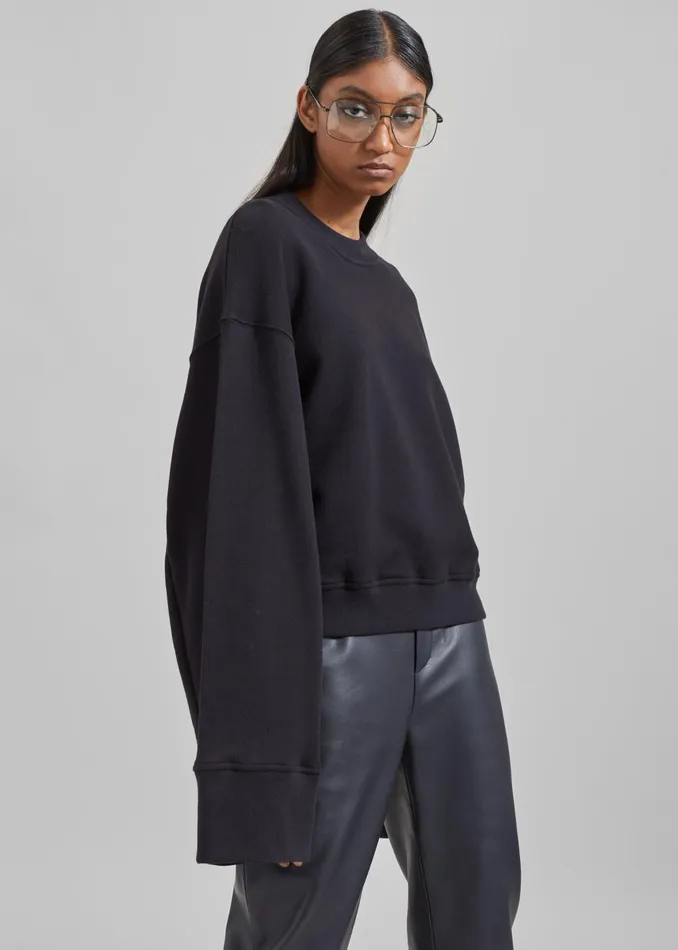 Women Talia Sweatshirt 8211 Black The Frankie Shop Tops