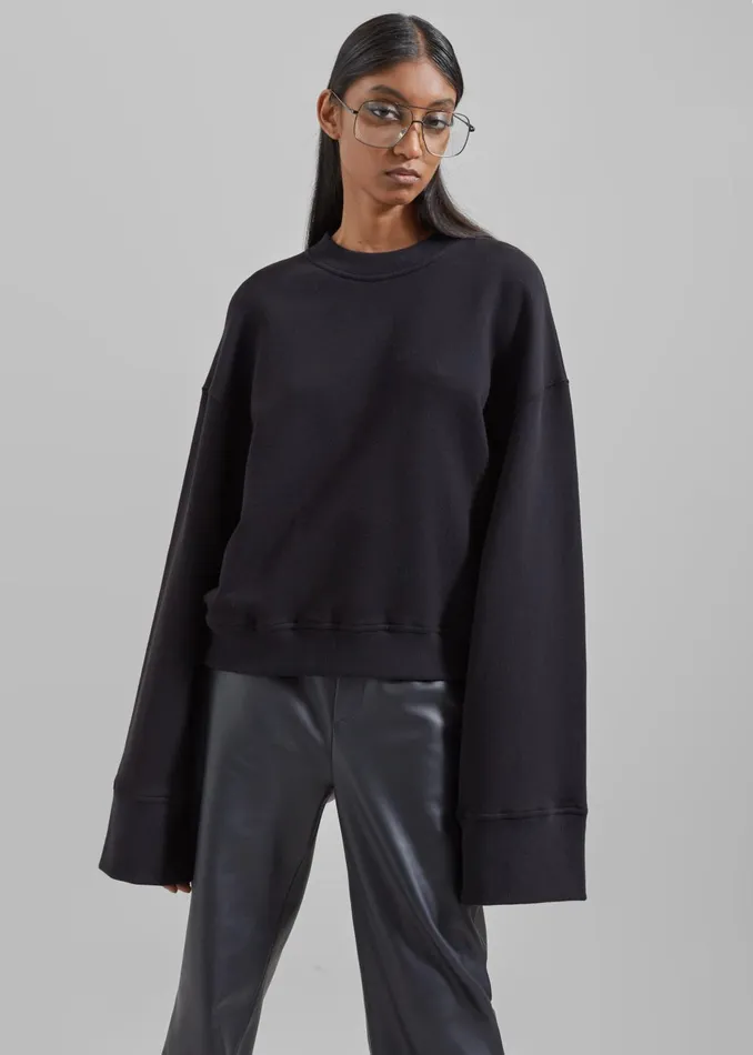 Women Talia Sweatshirt 8211 Black The Frankie Shop Tops